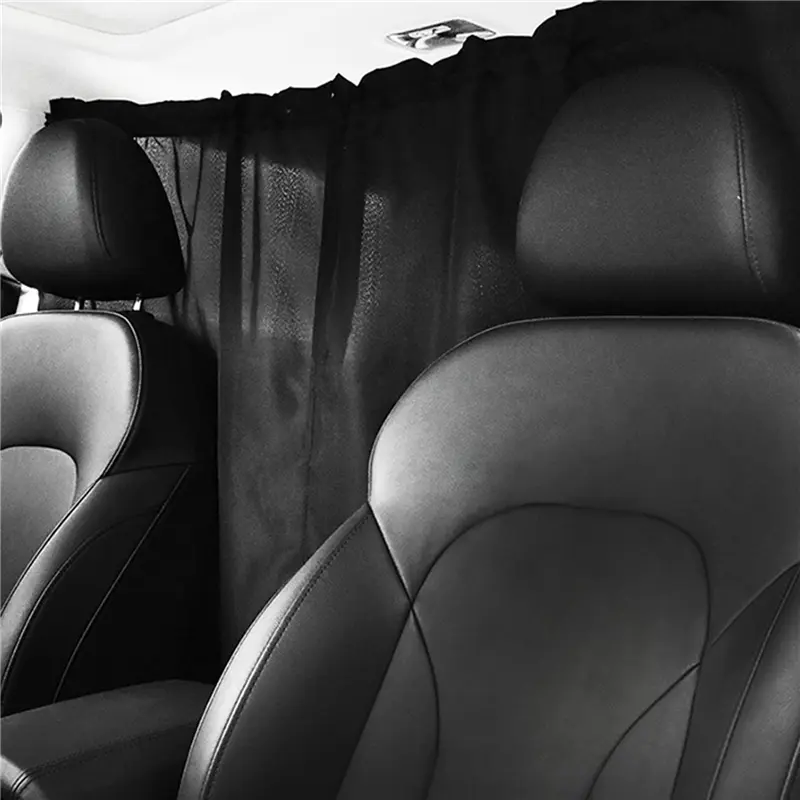 2Pcs Car Isolation Curtain Sealed Taxi Cab Partition Protection Commercial Vehicle Air-conditioning Sunshade And Privacy Curtain