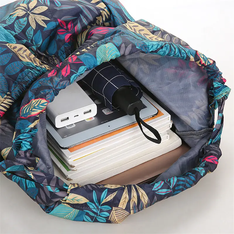 Women's Backpack Drawstring Large Capacity Lightweight Leisure Minimalist Portable Shopping Traveling Female's Backpack 2024