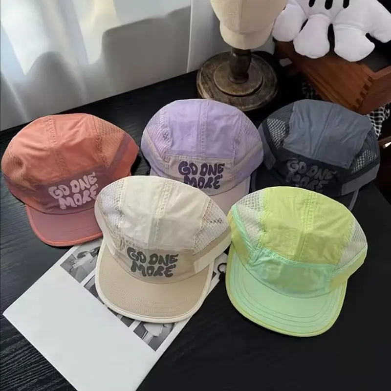 Fashion Summer Outdoor Hats Mesh Breathable Baseball Caps Letter Duck Tongue Cap Simple Short Brim Men Women Thin Sun Hat