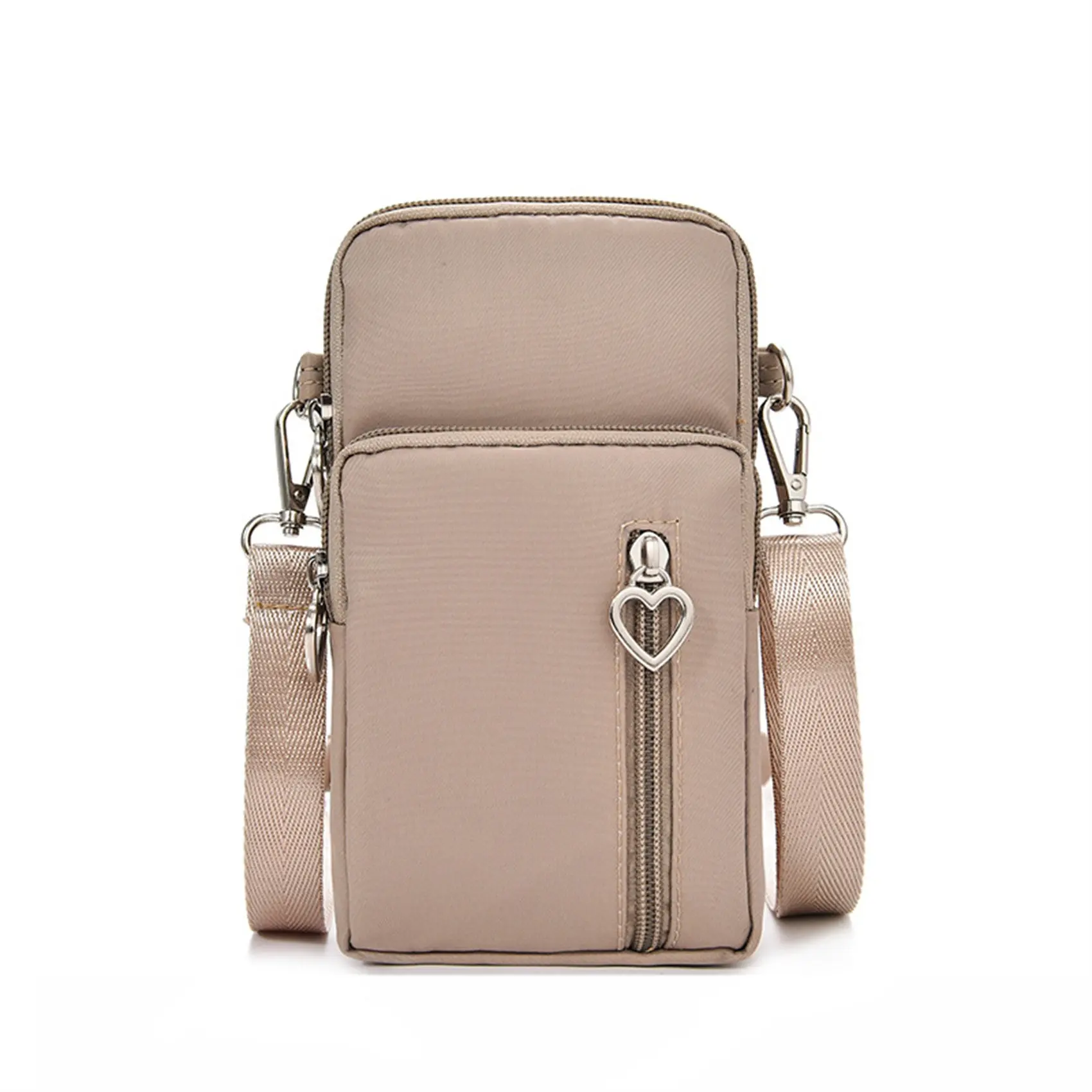 Women's Fashion Diagonal Cross Phone Bag Zipper Shoulder Bag Hanging Neck Sports Arm Bag Vertical Wallet