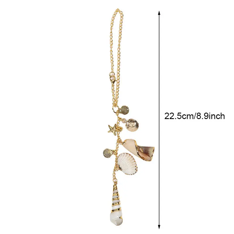 Fashion Car View Mirror Hanging Pendant Auto Home Decor Lucky Sea Shell Ornament Mini Car Accessory Interior Hanging For Girls