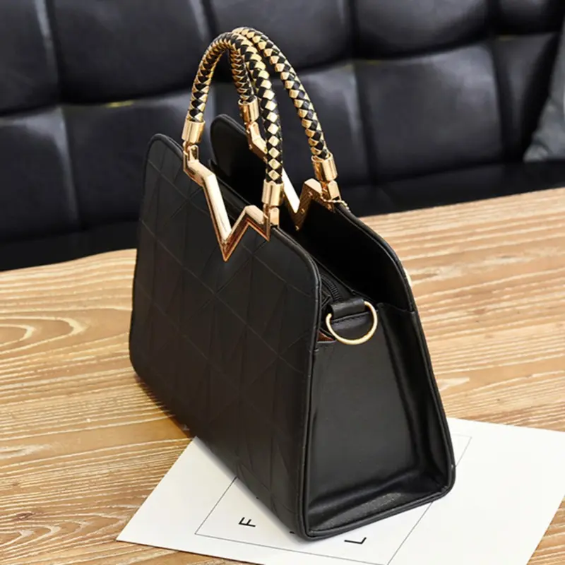 Women Handbag Patchwork Shoulder Messenger Office Work PU Leather Female Bag Ladies Luxury Handbag Fashion Elegant Shoulder Bag