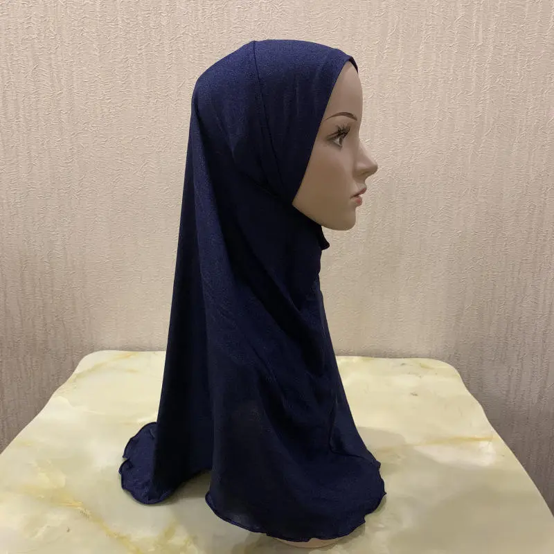 Ramadan Solid Color Flounce Scarf Women Muslim Headscarf Wraps Femme Musulman Headband Islamic Turban