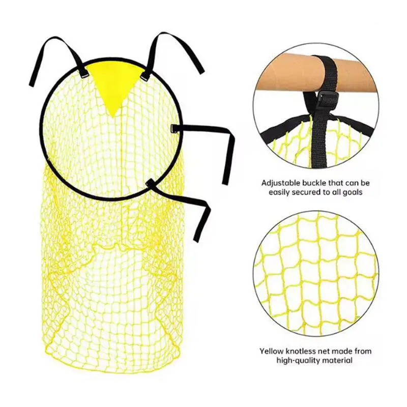 Soccer Football Target  Net Free Kick Shooting Practice Target For Soccer Training Equipment Pocket Auxiliary Yellow Color Net