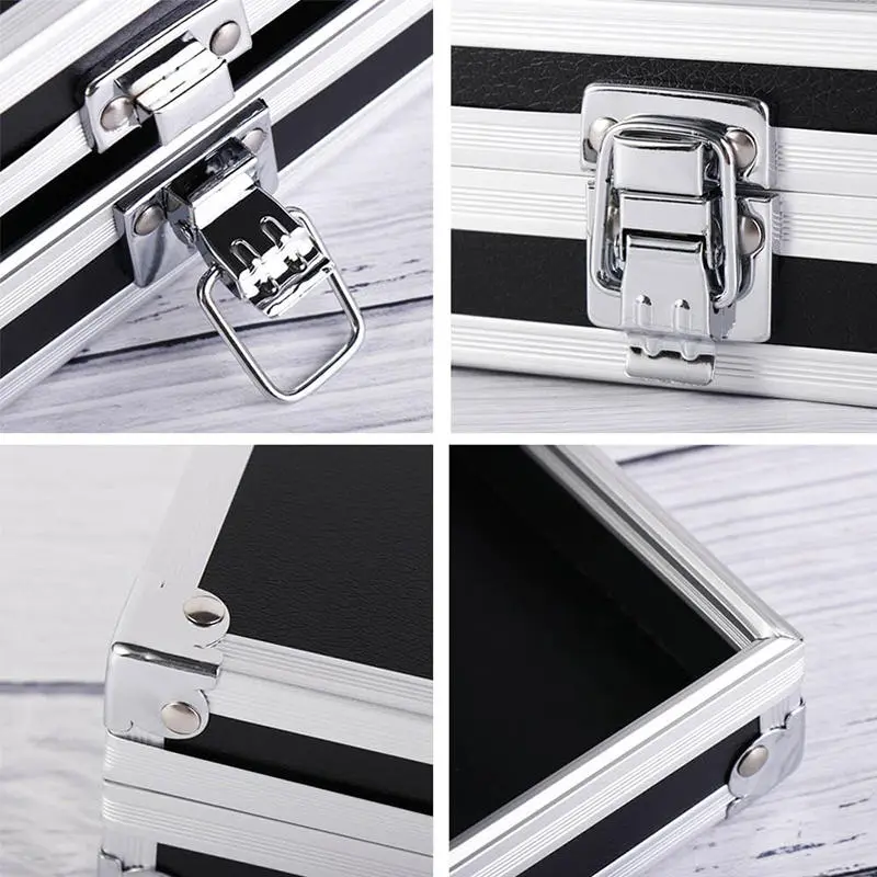 Portable Aluminum Alloy Storage Box Cash Document Tools Home Safe Black Props Metal Password Storage Boxes