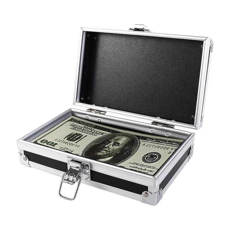Portable Aluminum Alloy Storage Box Cash Document Tools Home Safe Black Props Metal Password Storage Boxes