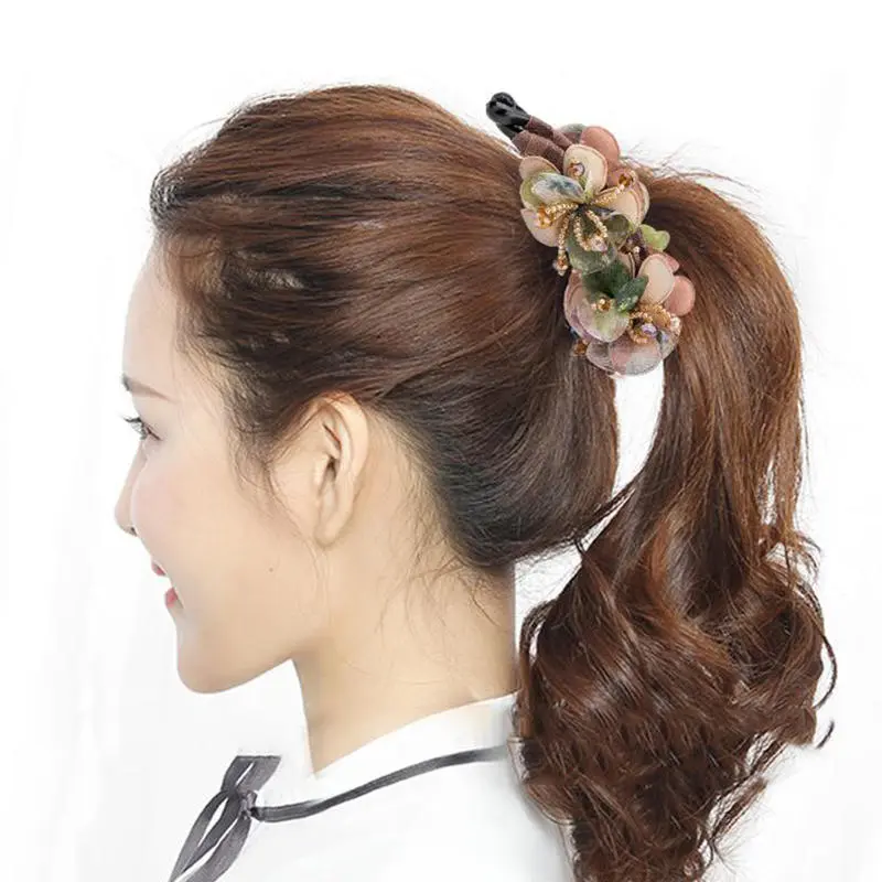 Classic Flower Hairpin Hair Accessories for Women Retro Ponytail Anti Slip Twisted Clip Headwear Mom's Jewelry Accessories Gifts