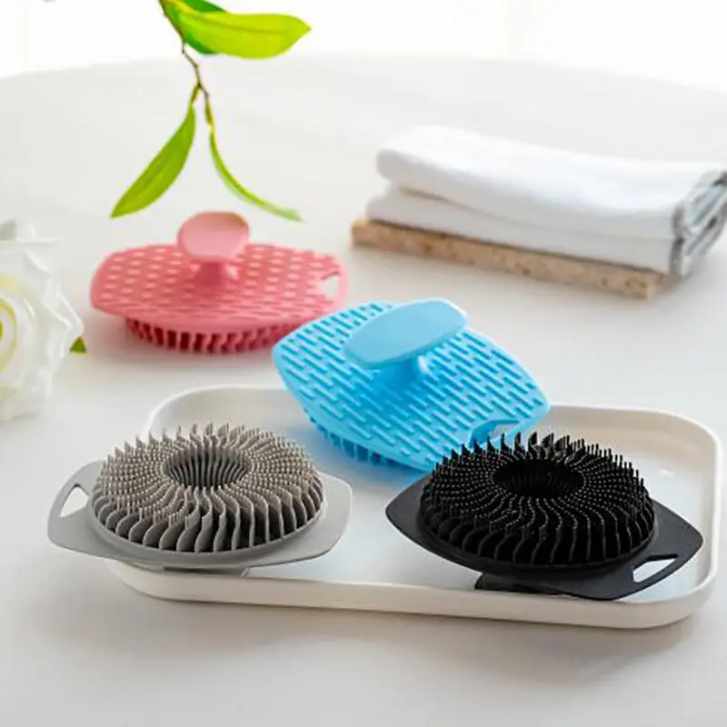 Soft silicone exfoliating brush back brush body cleaning brush shower soft massage bath brush  Body Scrubber Shower Clean