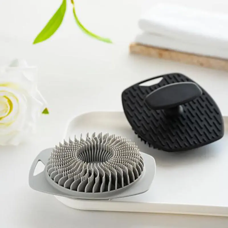 Soft silicone exfoliating brush back brush body cleaning brush shower soft massage bath brush  Body Scrubber Shower Clean