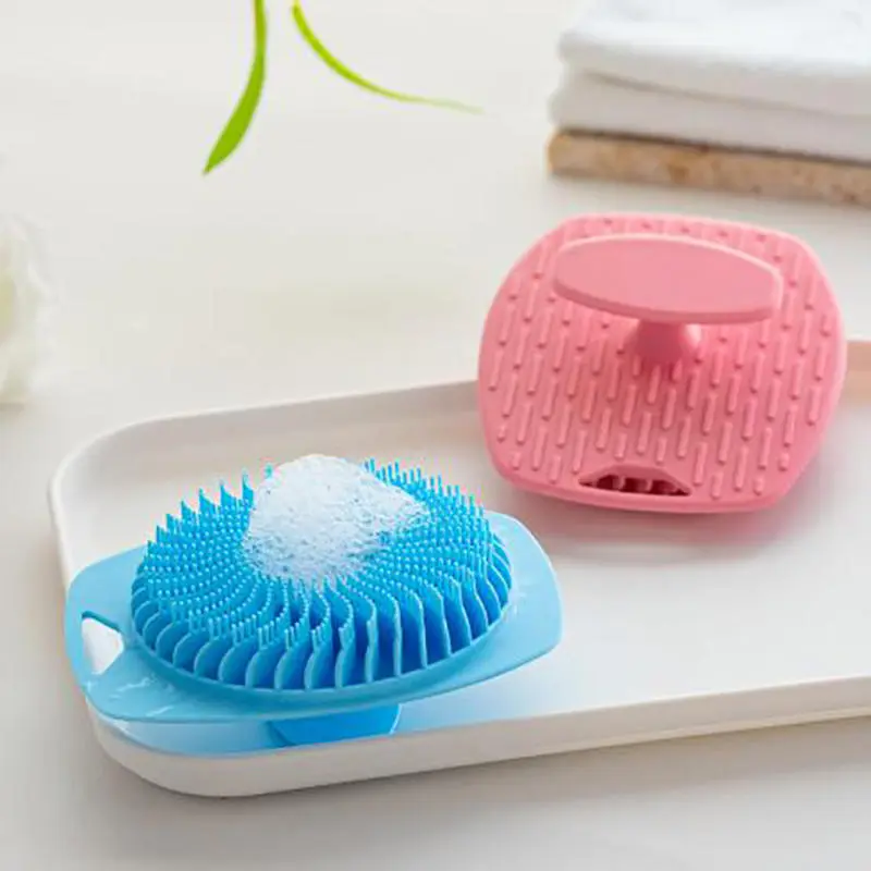 Soft silicone exfoliating brush back brush body cleaning brush shower soft massage bath brush  Body Scrubber Shower Clean
