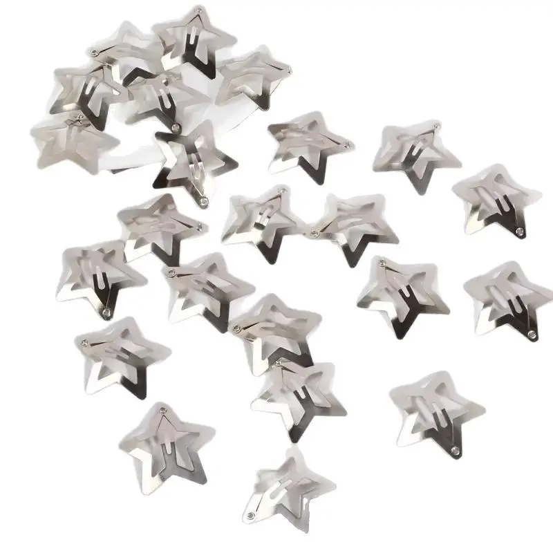 High Quality Star Hair Clip Metal Clip Pentagonal Star Hair Clip Colorful Hair Clip Metal Snap Headband Hair Jewelry Gift