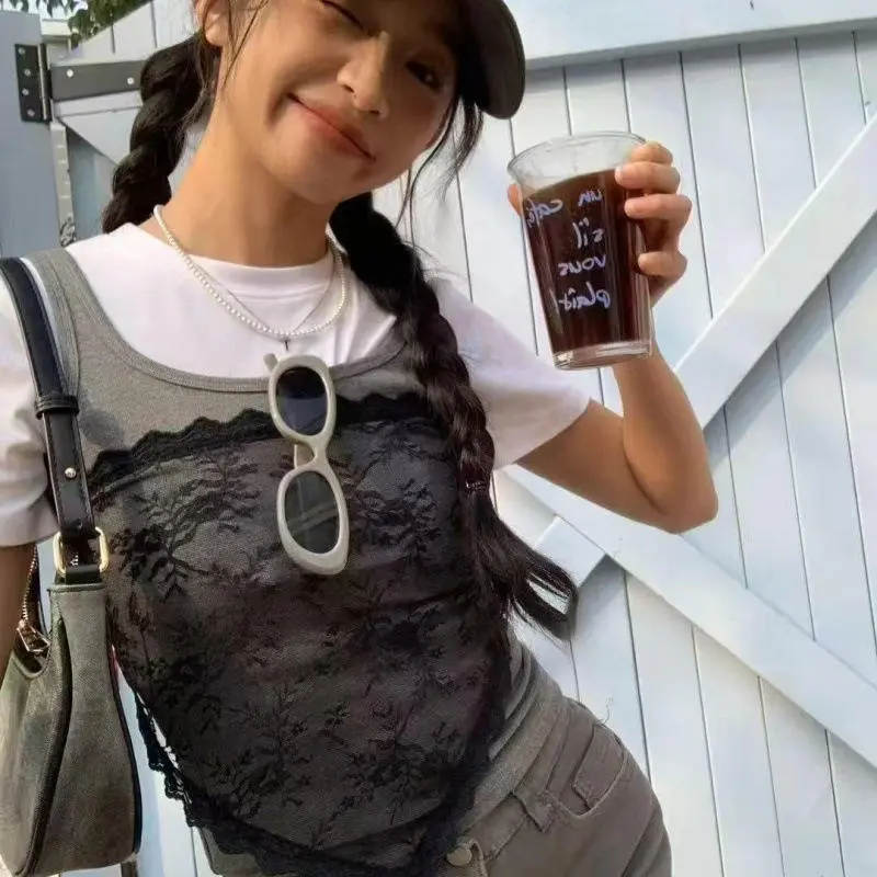 Korean Style Triangle Neckerchief Summer Lace Bandana Scarf, Boho Waist Belt For Girls, Countryside Photo Shoot Accessories