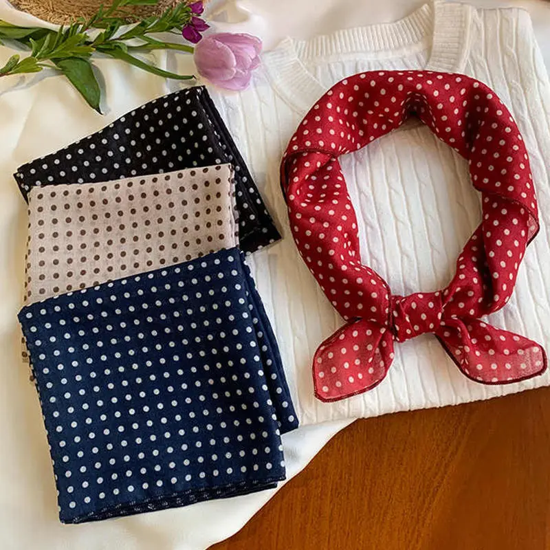 Square Wavelet Point Scarf Hair Band Fashion Print Wrap Hairband Headband Hairscarf Turban Kerchief Bandanas 58cm