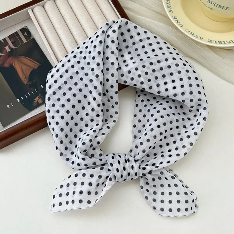 Square Wavelet Point Scarf Hair Band Fashion Print Wrap Hairband Headband Hairscarf Turban Kerchief Bandanas 58cm