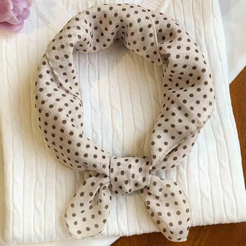 Square Wavelet Point Scarf Hair Band Fashion Print Wrap Hairband Headband Hairscarf Turban Kerchief Bandanas 58cm