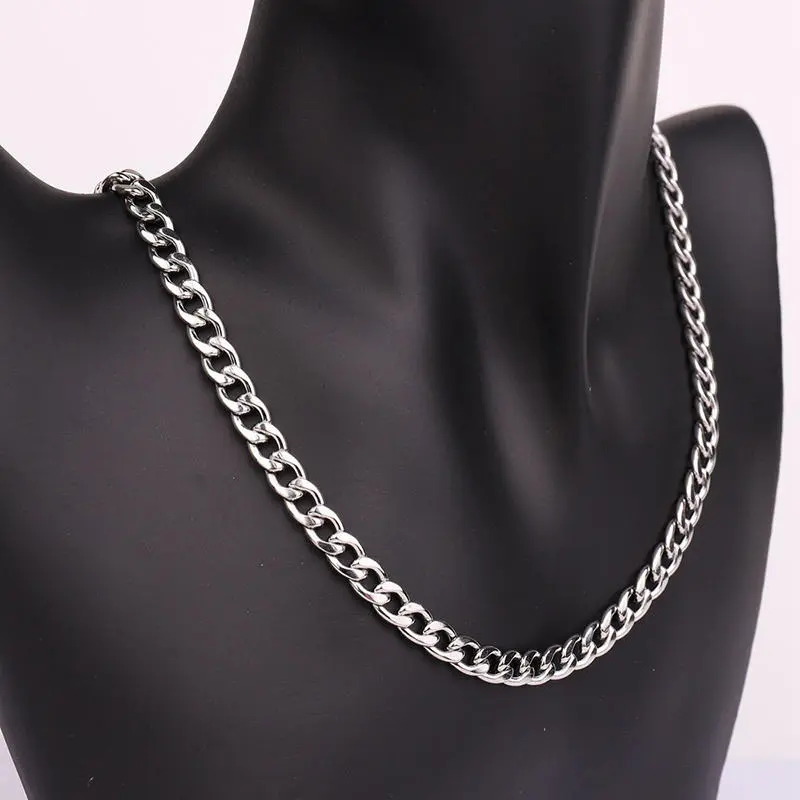 Men Women's Jewelry Sets Stainless Steel Necklace Bracelet Set Hiphop Simple Design Chain Jewelry Set