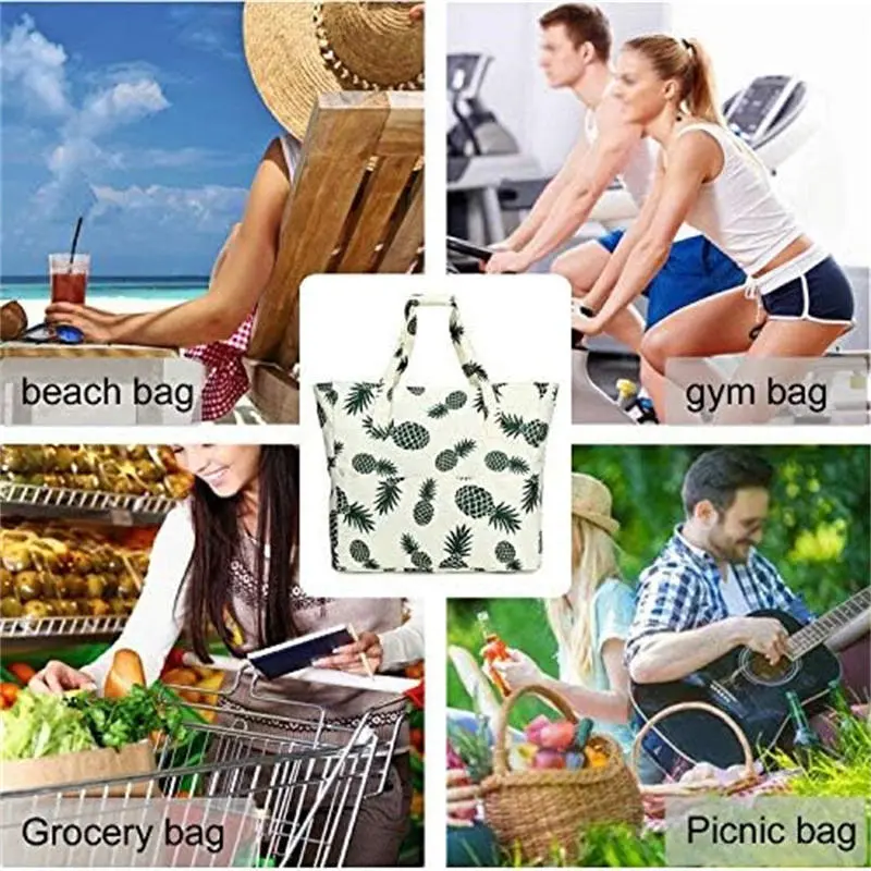 Beach Bags for Women Large Waterproof Sandproof Beach Tote Swim Pool Bag with Zipper for Gym Grocery Travel Vacation Essentials