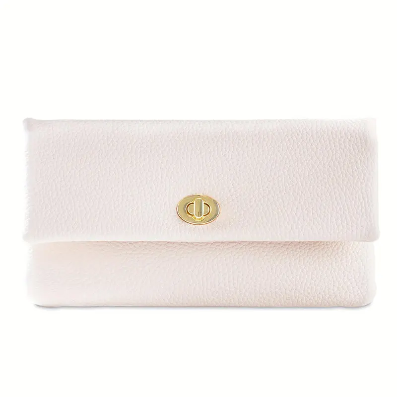 Fashion Soft PU Leather Wallet Multi-layer Zipper Elegant Coin Purse Metal Buckle Multifunctional Clutch Bag Gift Card Holder