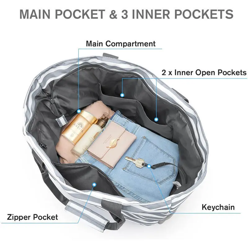 Beach Tote Bag Large Size Waterproof And Sand Proof Foldable Large Capacity Foldable Portable Handheld Storage Bag