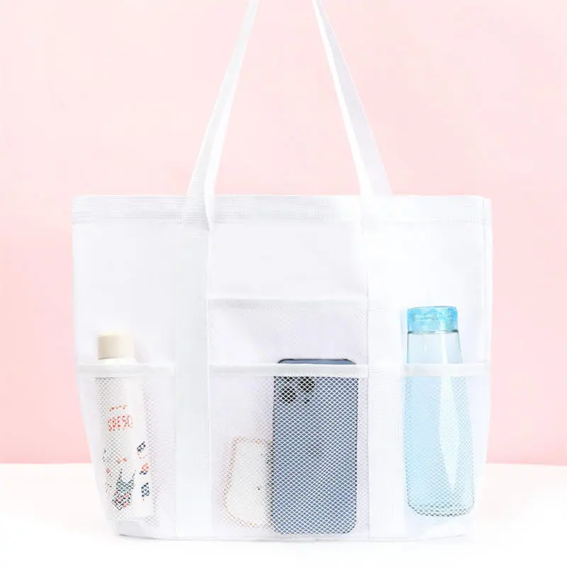 Beach Swimming Bag Fashion Portable Sports Beach Bag Mesh Hollow Travelbag Large Capacity Multi-function Pocket Clutch Bag