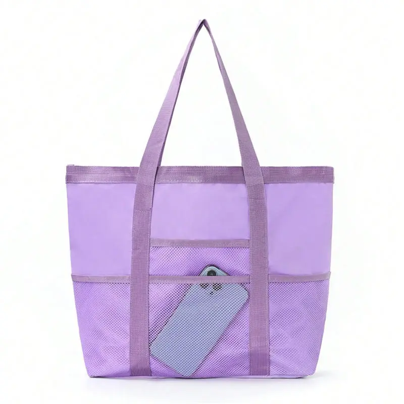 Beach Swimming Bag Fashion Portable Sports Beach Bag Mesh Hollow Travelbag Large Capacity Multi-function Pocket Clutch Bag