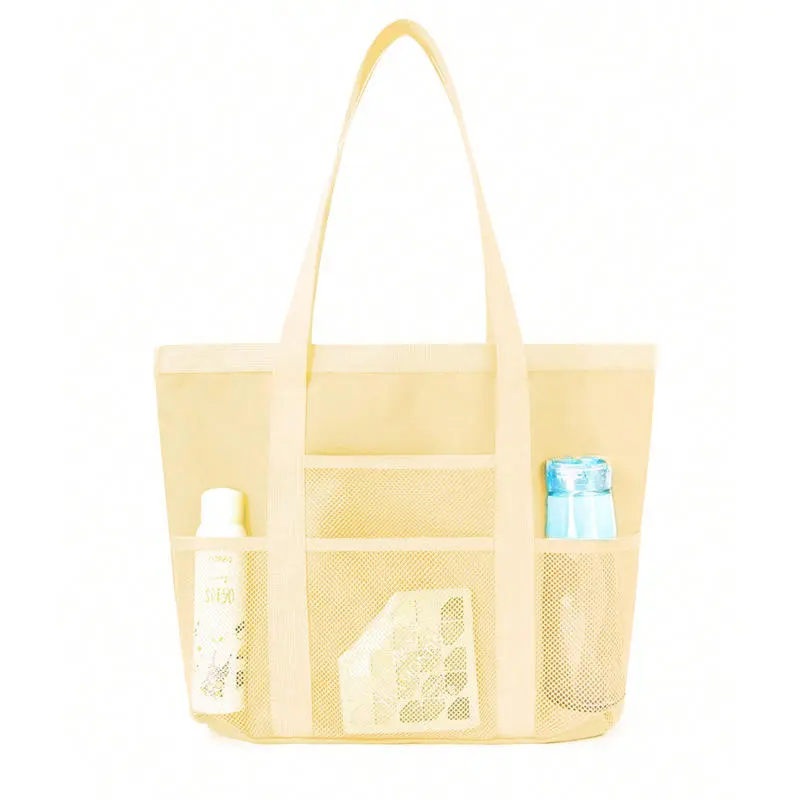 Beach Swimming Bag Fashion Portable Sports Beach Bag Mesh Hollow Travelbag Large Capacity Multi-function Pocket Clutch Bag