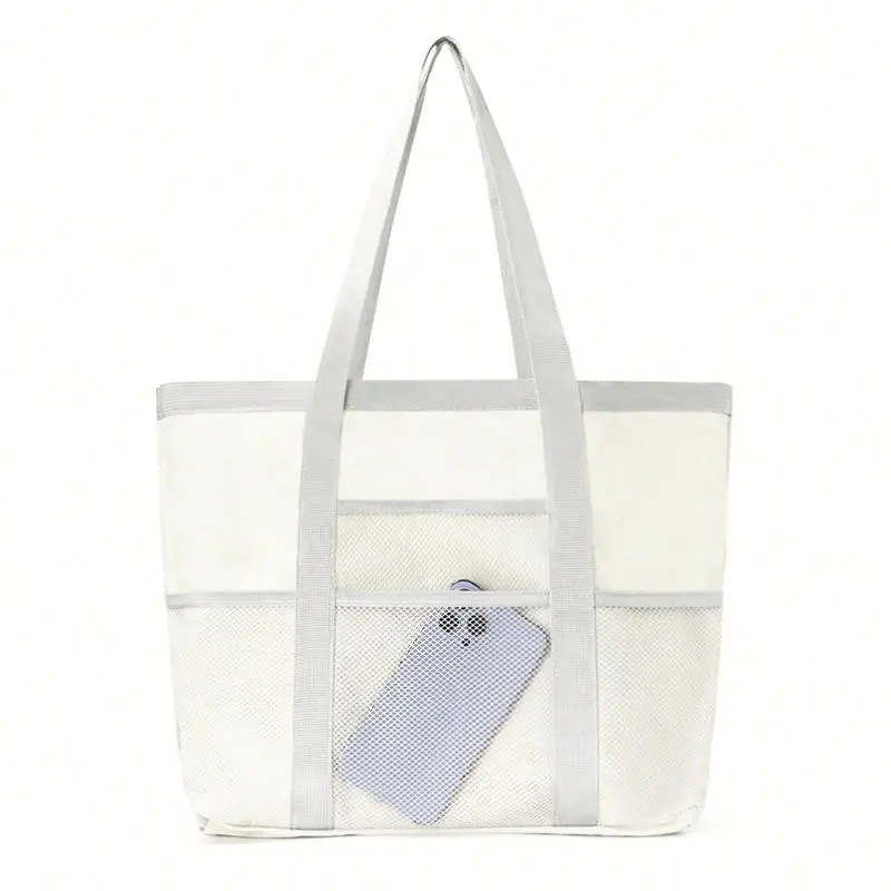 Beach Swimming Bag Fashion Portable Sports Beach Bag Mesh Hollow Travelbag Large Capacity Multi-function Pocket Clutch Bag