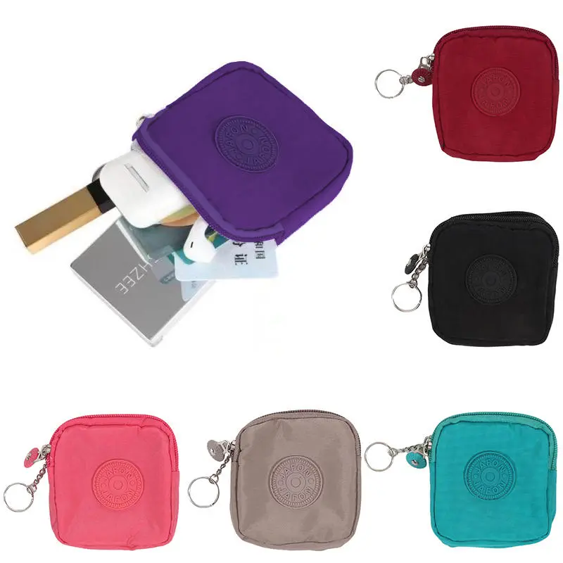 Wear-resistant Wallet Money Bag Male Female Canvas Money Coin Purse Durable Waterproof with Key Ring Credit Card Holder