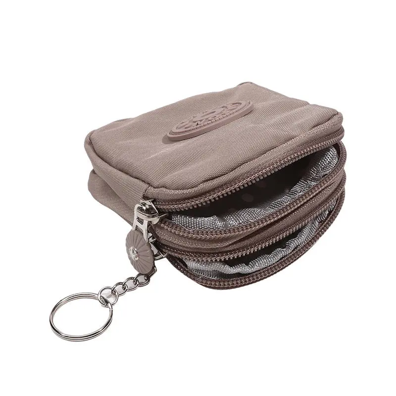 Wear-resistant Wallet Money Bag Male Female Canvas Money Coin Purse Durable Waterproof with Key Ring Credit Card Holder
