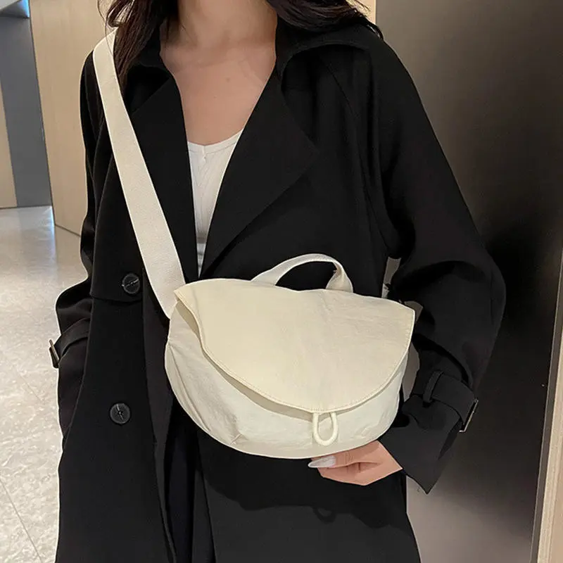 Bags Women's Fashion Dumpling Bags Commuting Crossbody Bags Versatile Nylon Tote Student School Girl's Handbag