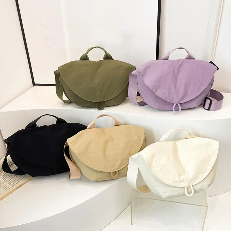 Bags Women's Fashion Dumpling Bags Commuting Crossbody Bags Versatile Nylon Tote Student School Girl's Handbag