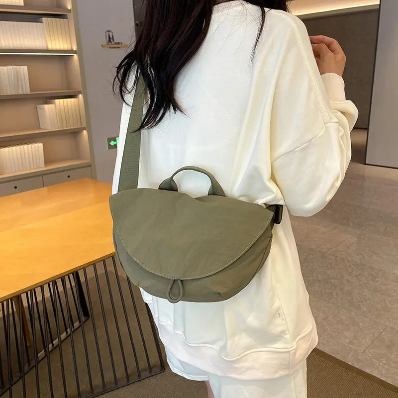 Bags Women's Fashion Dumpling Bags Commuting Crossbody Bags Versatile Nylon Tote Student School Girl's Handbag