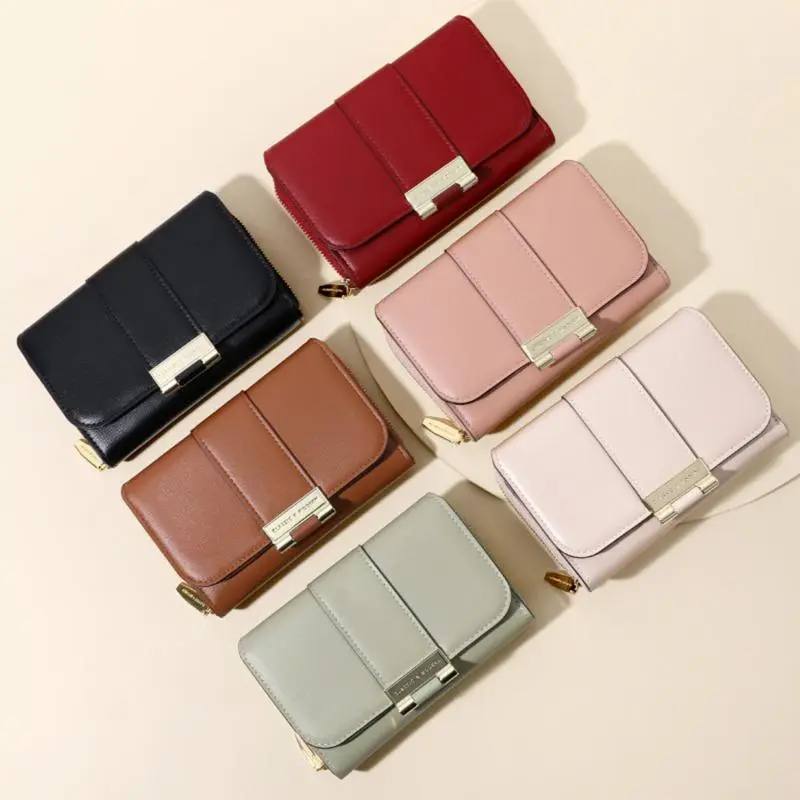 Women's Wallet Short Style New Korean Edition Simple And Fashionable Zero Wallet Buckle Zipper Multi Card Card Bag Purses
