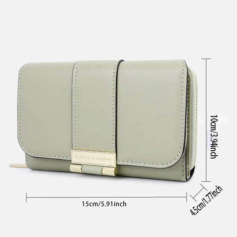 Women's Wallet Short Style New Korean Edition Simple And Fashionable Zero Wallet Buckle Zipper Multi Card Card Bag Purses