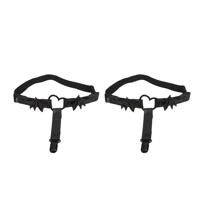 Gothic Punk Style Heart Thigh Chain Garter Sexy Belt Leg For Women Harness With Bat Wings Rope Personality Accessories 1 Pair