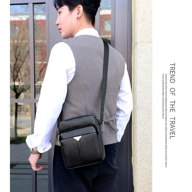 Multi Pocket Design Oxford Shoulder Bag Large Capacity Men's Casual Single Shoulder Crossbody Luxury Messenger Business Bag