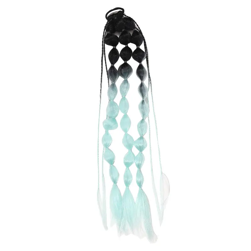 Synthetic Braiding Hair ponytail female colorful light braid cage bubble braid fashion stage and party braid for women and kids