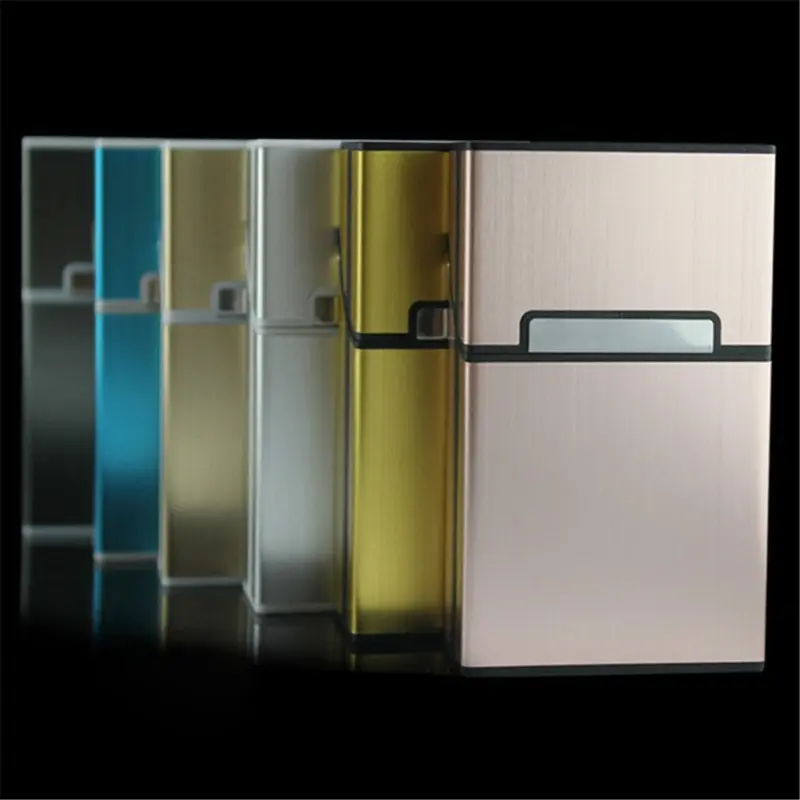 1Pc Candy Color Cigarette Case 20Pcs Cigarettes Capacity  Fashion Aluminum Cigarettes Case Magnetic Buckle Tobacco Box Women Men