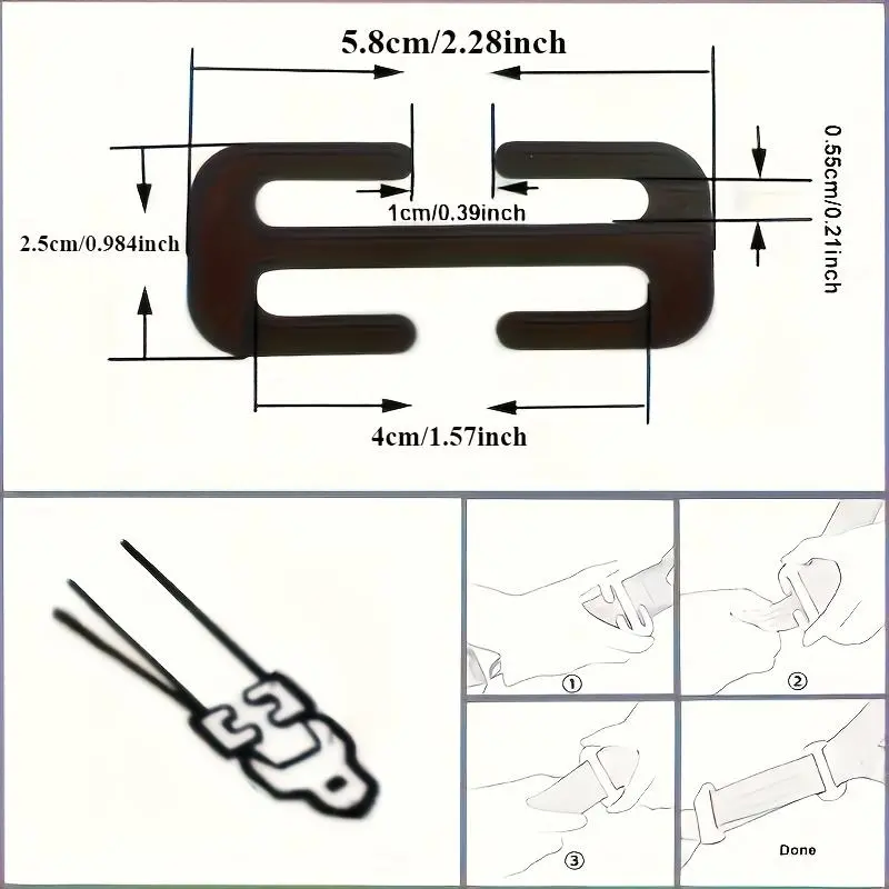 Black Metal G Hook Buckle Bags Strap Clasp Tri-Glide Slider Webbing Adjust Buckles DIY Hardware Accessories