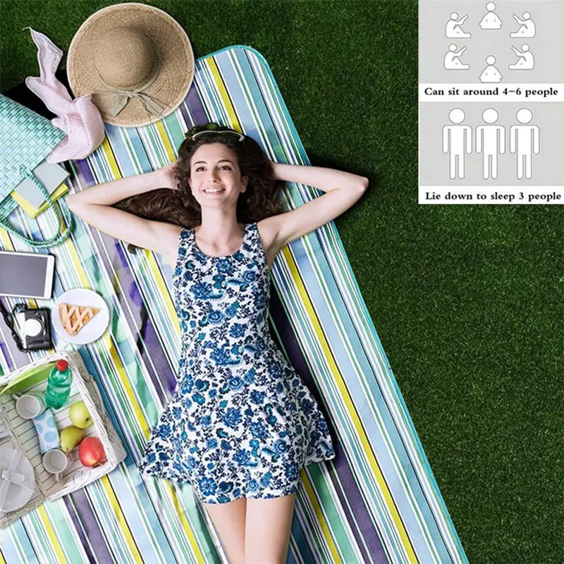 Oxford Cloth Outdoor Picnic Mat Foldable Backpack Design Moisture-proof Garden Lawn Mat Beach Mat Tent Mat Camping Supplies