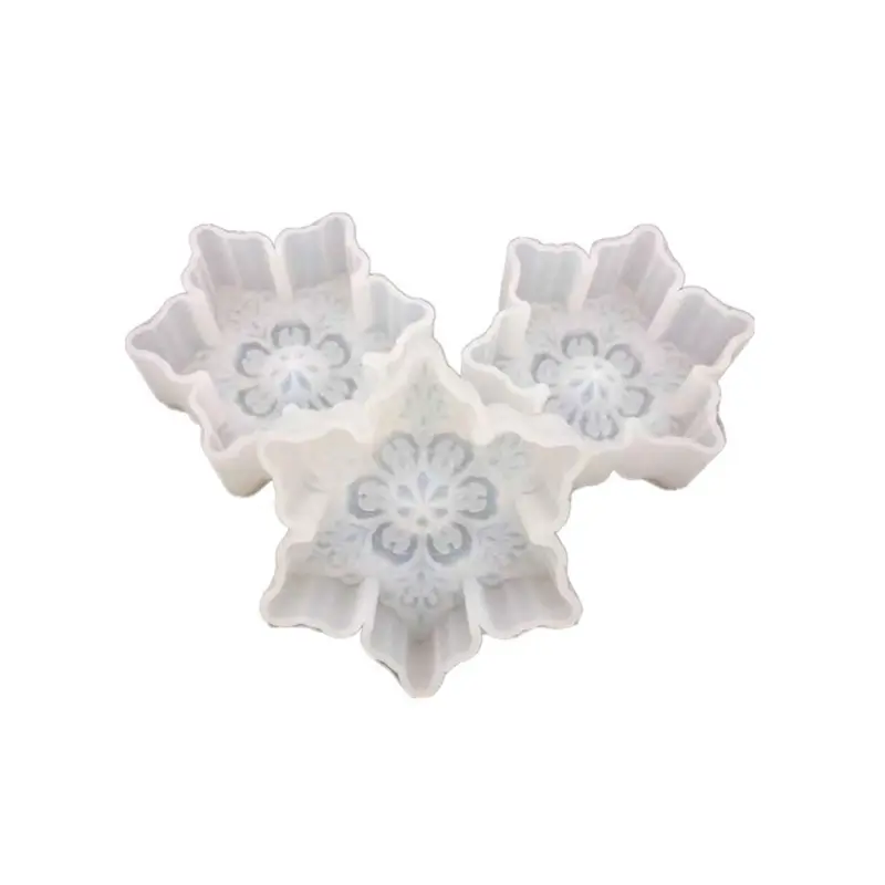 Christmas Snowflake Silicone Mold DIY Candle Soap Mold Aromatherapy Plaster Candle Decorating Mould Cake Decoration Resin Molds