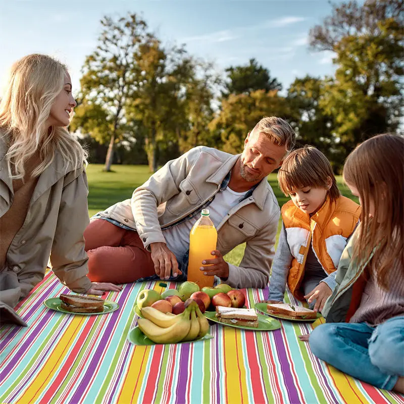 Oxford Cloth Outdoor Picnic Mat Foldable Backpack Design Moisture-proof Garden Lawn Mat Beach Mat Tent Mat Camping Supplies