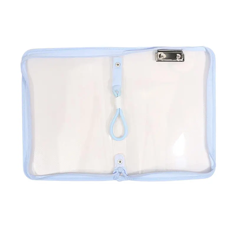 Zipper File Bag Transparent Storage Pouch with Handle Dustproof Organizer Folder Case Stationery Holder School Supplies A4