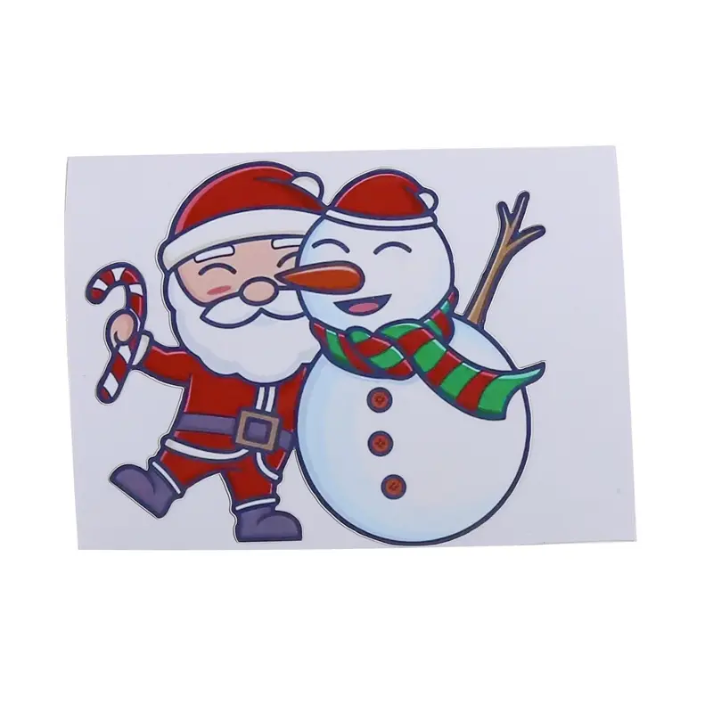 Car Santa Claus Riding Elk Pattern Decoration Side Window Bumpers Stickers Christmas Household Holiday Christmas Stickers