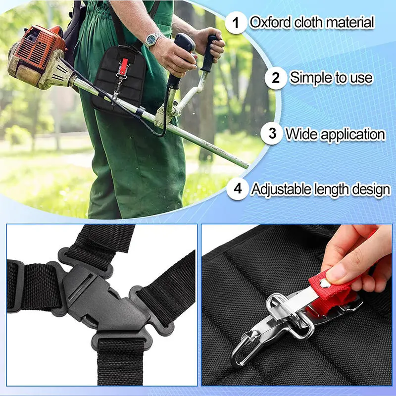 Lawn Mower Strap Shoulder Harness Belt Shoulders Carry Adjustable Black For Trimer Thick Double Trimmer Shoulder