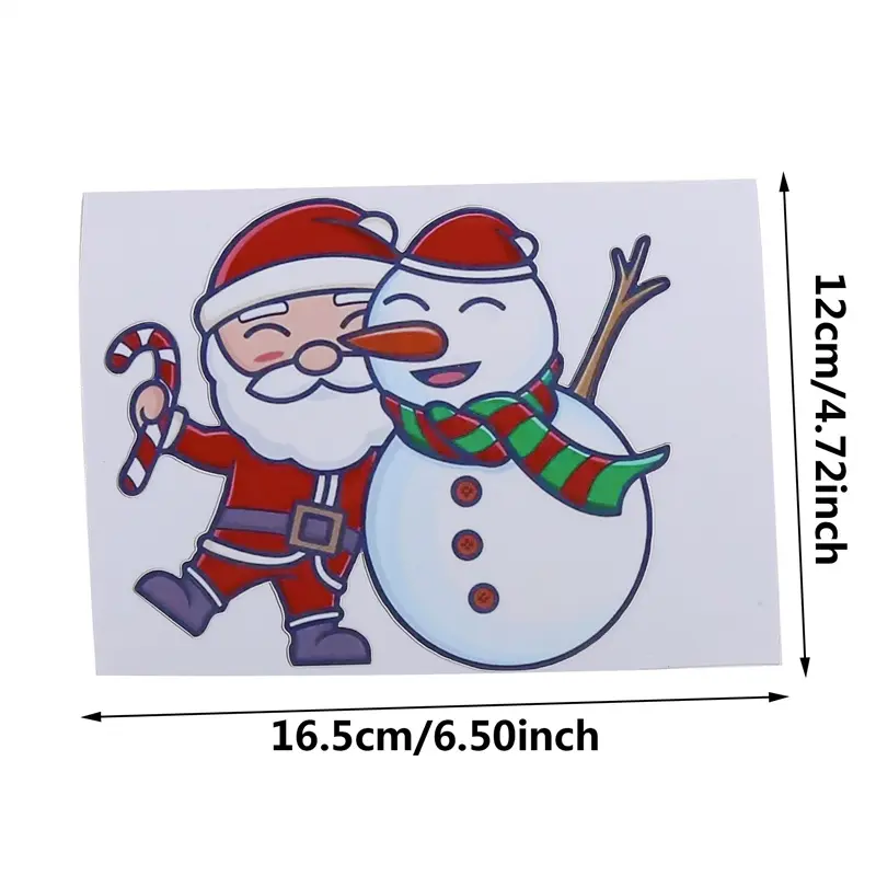 Car Santa Claus Riding Elk Pattern Decoration Side Window Bumpers Stickers Christmas Household Holiday Christmas Stickers
