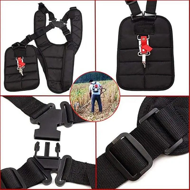 Lawn Mower Strap Shoulder Harness Belt Shoulders Carry Adjustable Black For Trimer Thick Double Trimmer Shoulder
