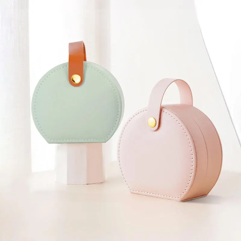 1 Piece Creative Portable Jewelry Storage Box For Rings Earrings Necklaces And Bracelets Bridesmaid Gift Box Friends Mini Round
