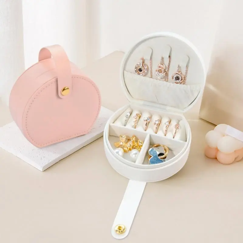 1 Piece Creative Portable Jewelry Storage Box For Rings Earrings Necklaces And Bracelets Bridesmaid Gift Box Friends Mini Round