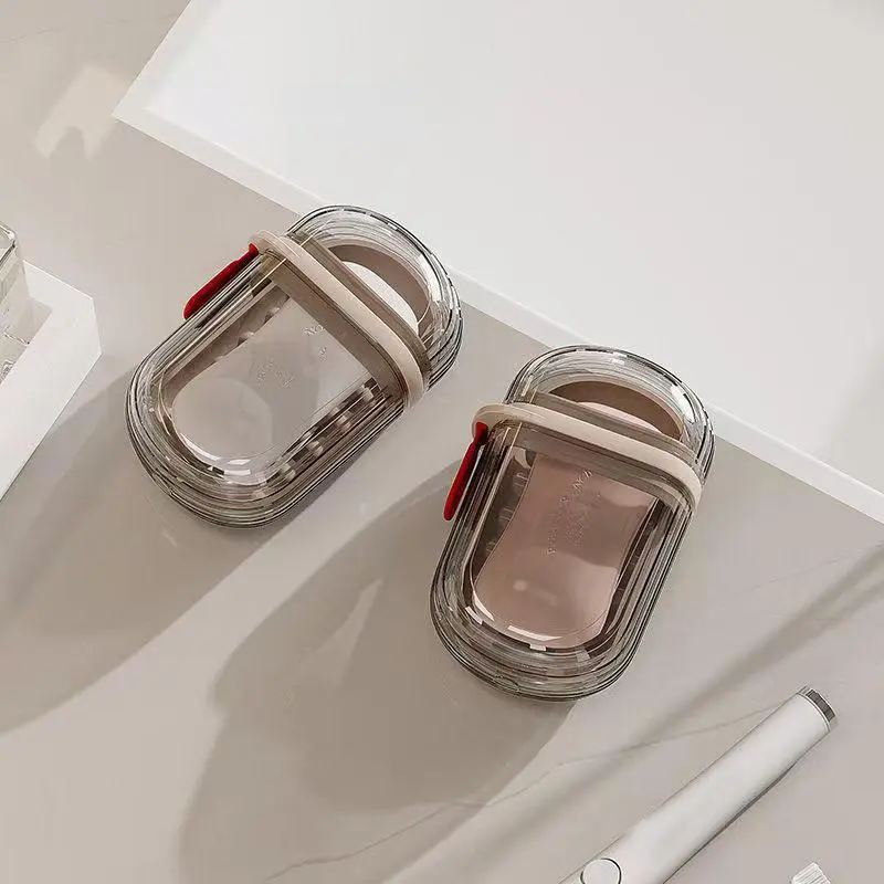 1-2pcs Creative Travel Soap Box with Lid Sealed and Drainable Portable Small Soap Box for Business Trip Travel Soap Box